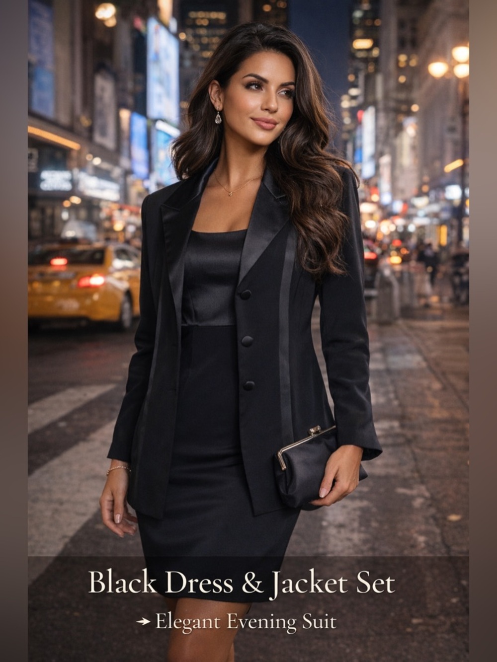 Black Tie Formal Dress & Jacket Set Classic Evening Suit Timeless Elegance